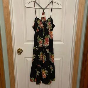 American Eagle Outfitters floral black dress